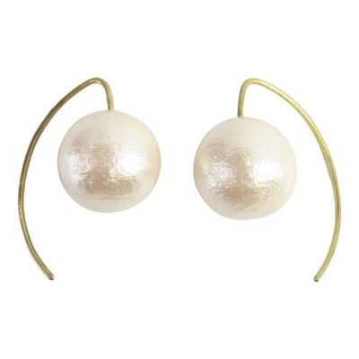 Cotton pearl pull-through earrings by Anq